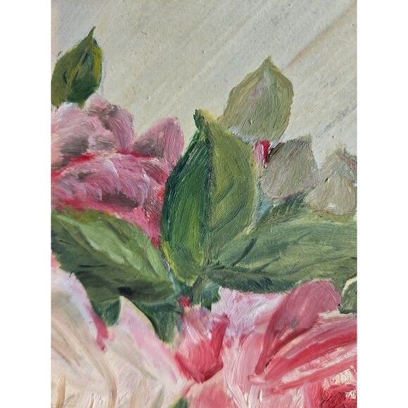 Original Art Floral Painting In Gold Frame 12" x 15", Vintage 1971 - Picture 6 of 7